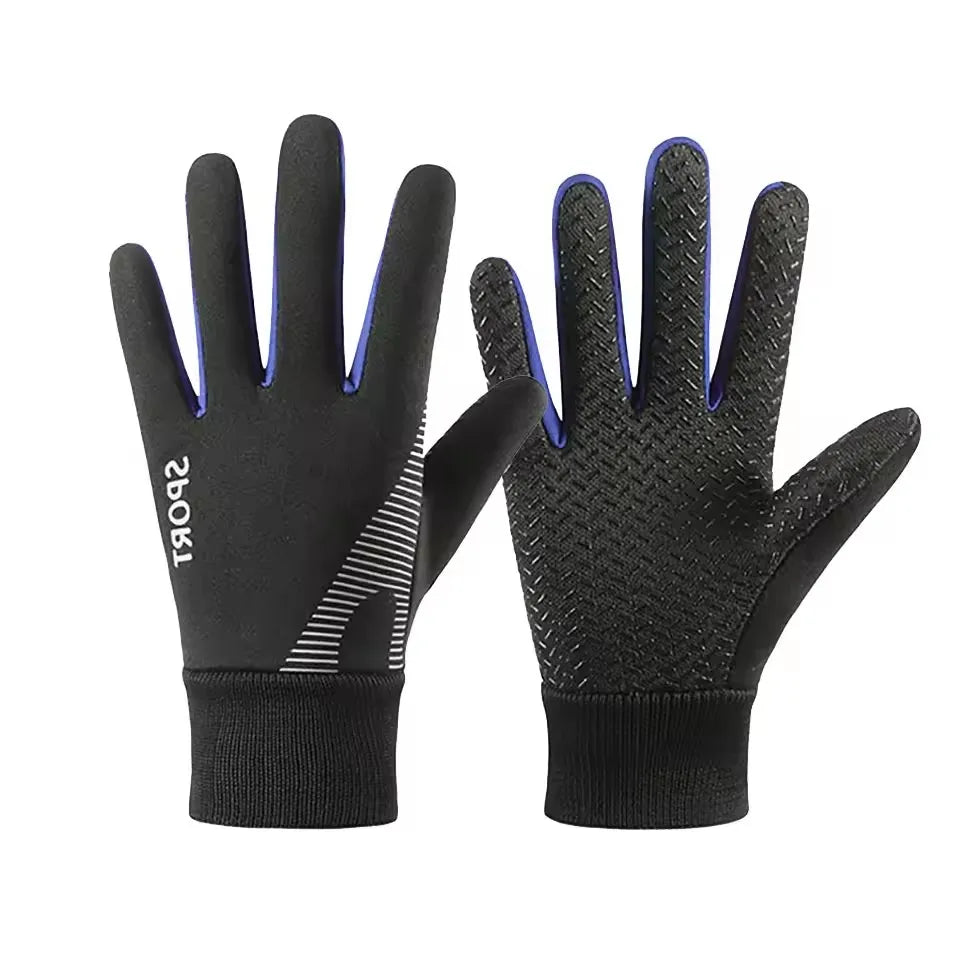 Children's Velvet Warm Gloves Outdoor Skiing Sports Non Slip Full Finger Gloves Inner Velvet Skin Friendly Elastic Wrist Gloves