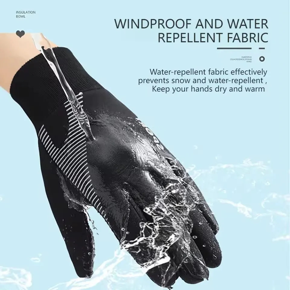 Children's Velvet Warm Gloves Outdoor Skiing Sports Non Slip Full Finger Gloves Inner Velvet Skin Friendly Elastic Wrist Gloves