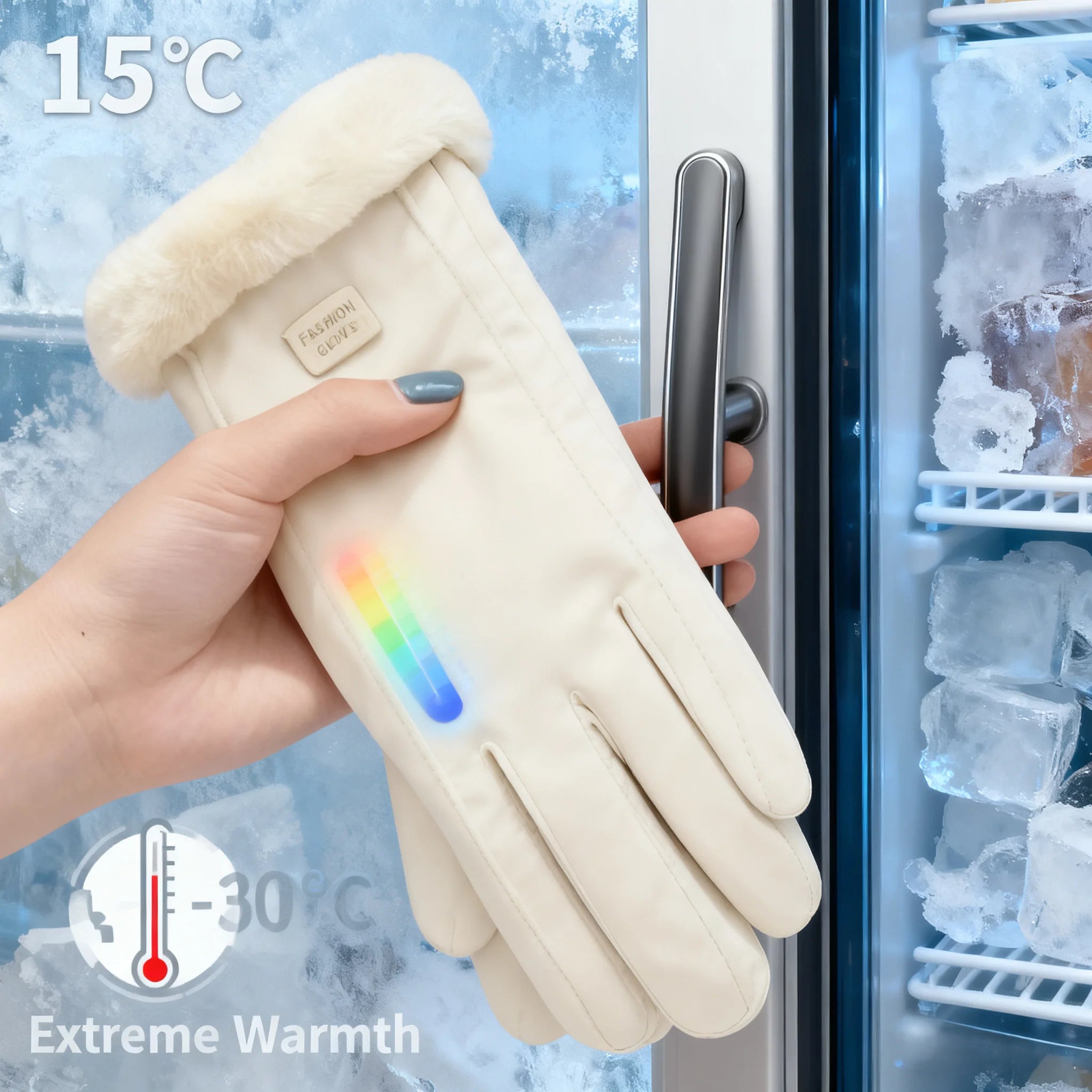 Women's Touchscreen Winter Gloves - Fashionable Finger Gloves, Thin Cashmere Solid Color (Suitable for Autumn and Winter Warmth