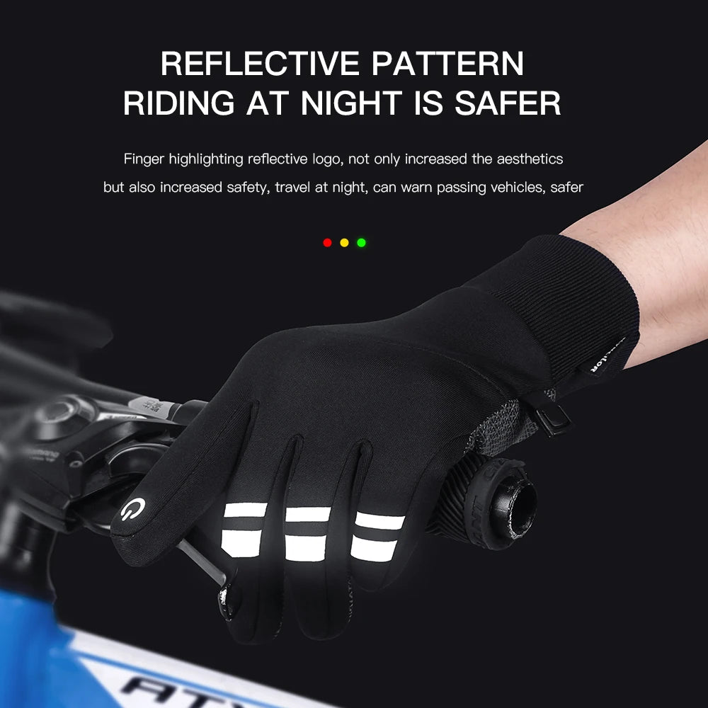 Autumn Winter Cycling Gloves Shockproof Anti-slip Windproof Warm Touchscreen Outdoor Hiking Skiing Riding Motorbike Gloves Men