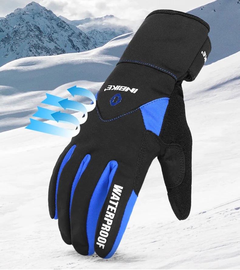 INBIKE Winter Cycling Gloves for Men Women Warm Fleece Biking Glove for Riding Bicycle Gloves Waterproof Touchscreen Accessories