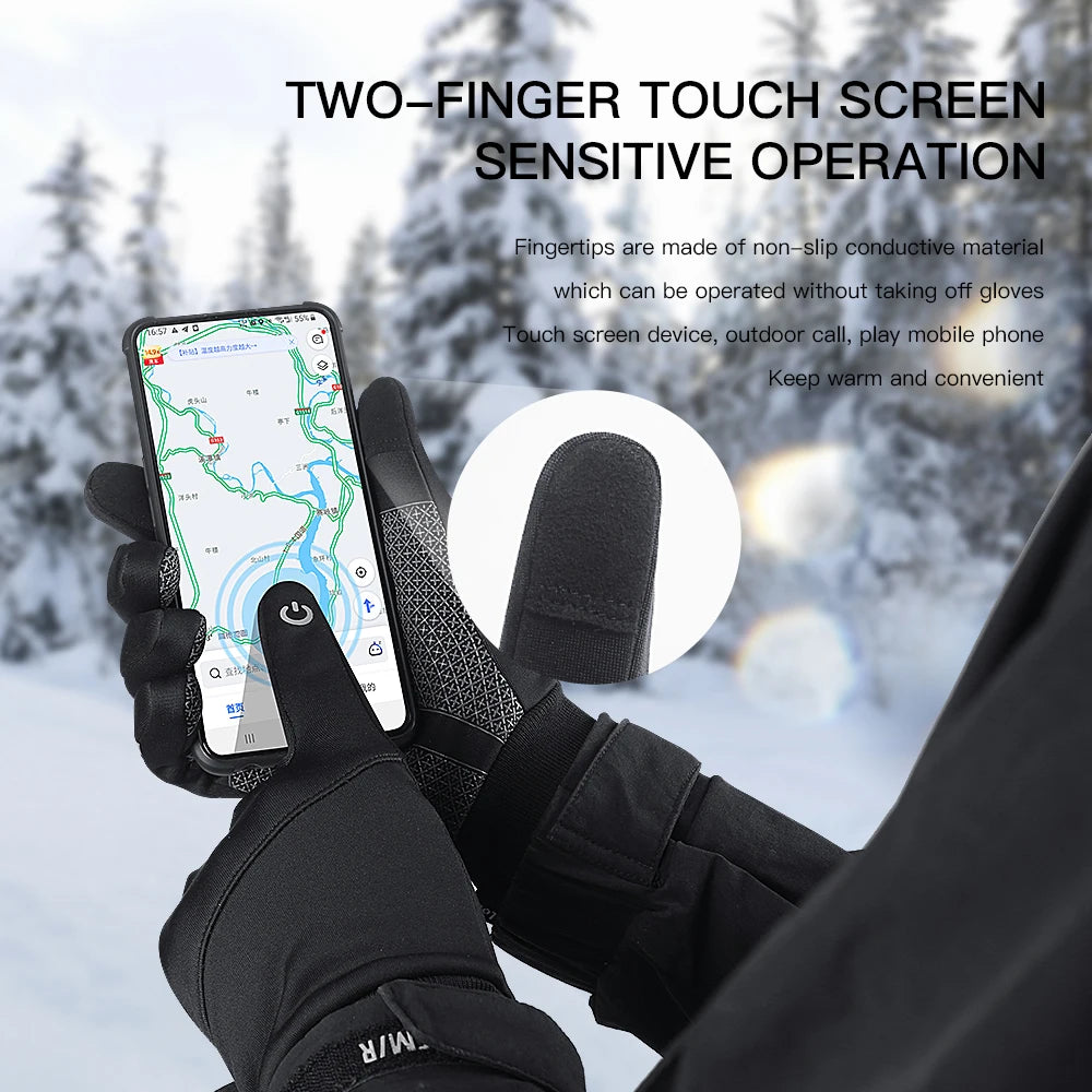 Autumn Winter Cycling Gloves Shockproof Anti-slip Windproof Warm Touchscreen Outdoor Hiking Skiing Riding Motorbike Gloves Men