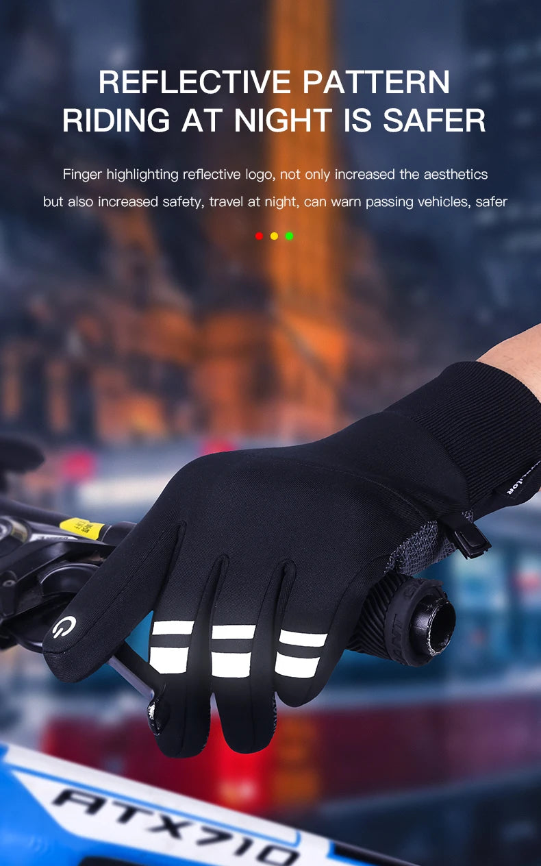 Autumn Winter Cycling Gloves Shockproof Anti-slip Windproof Warm Touchscreen Outdoor Hiking Skiing Riding Motorbike Gloves Men