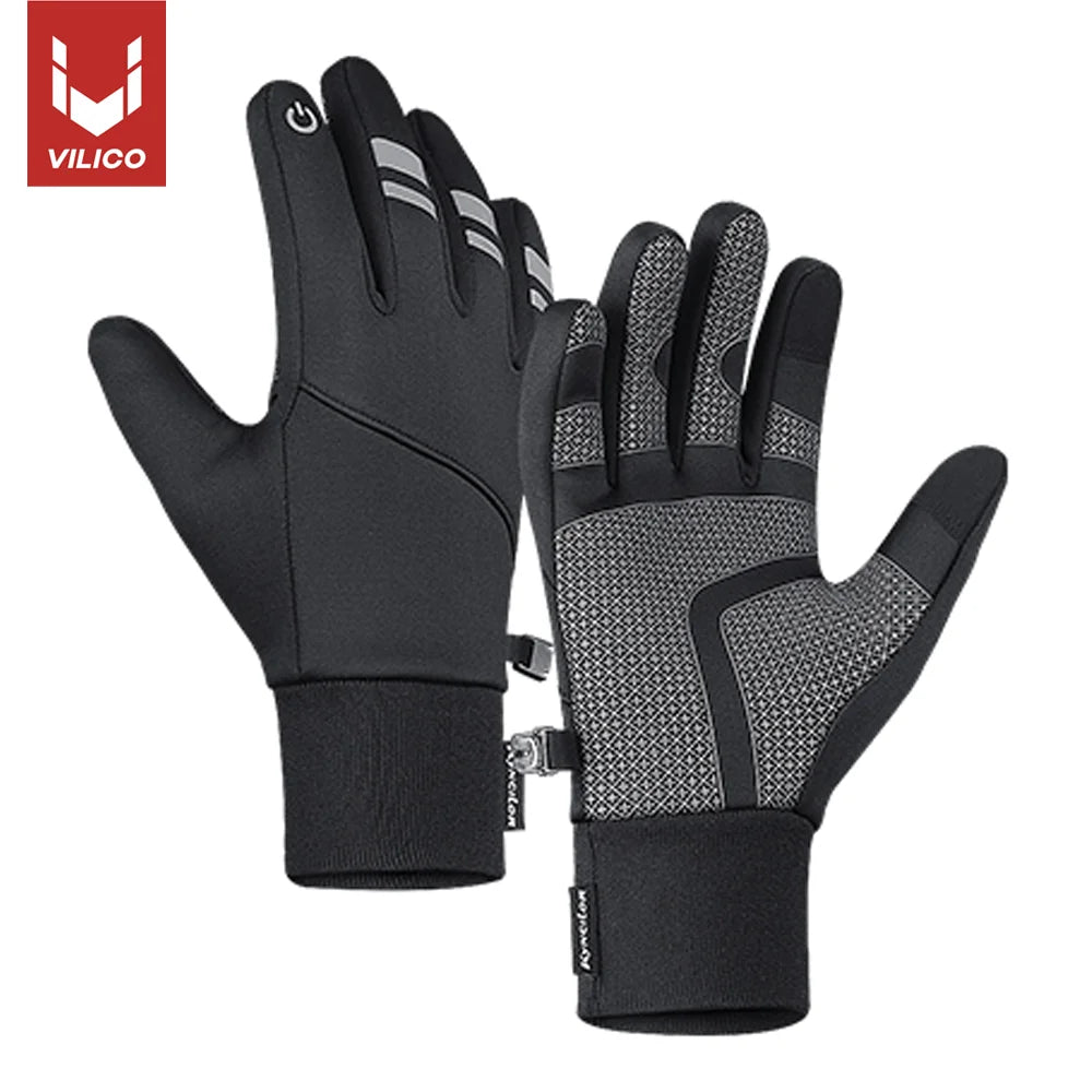 Autumn Winter Cycling Gloves Shockproof Anti-slip Windproof Warm Touchscreen Outdoor Hiking Skiing Riding Motorbike Gloves Men