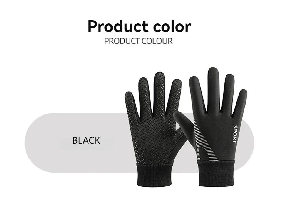 Children's Velvet Warm Gloves Outdoor Skiing Sports Non Slip Full Finger Gloves Inner Velvet Skin Friendly Elastic Wrist Gloves