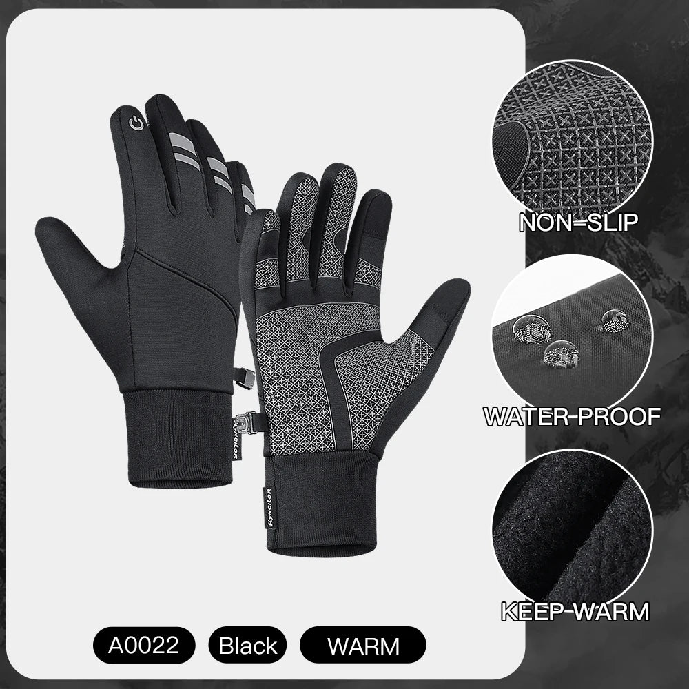 Autumn Winter Cycling Gloves Shockproof Anti-slip Windproof Warm Touchscreen Outdoor Hiking Skiing Riding Motorbike Gloves Men