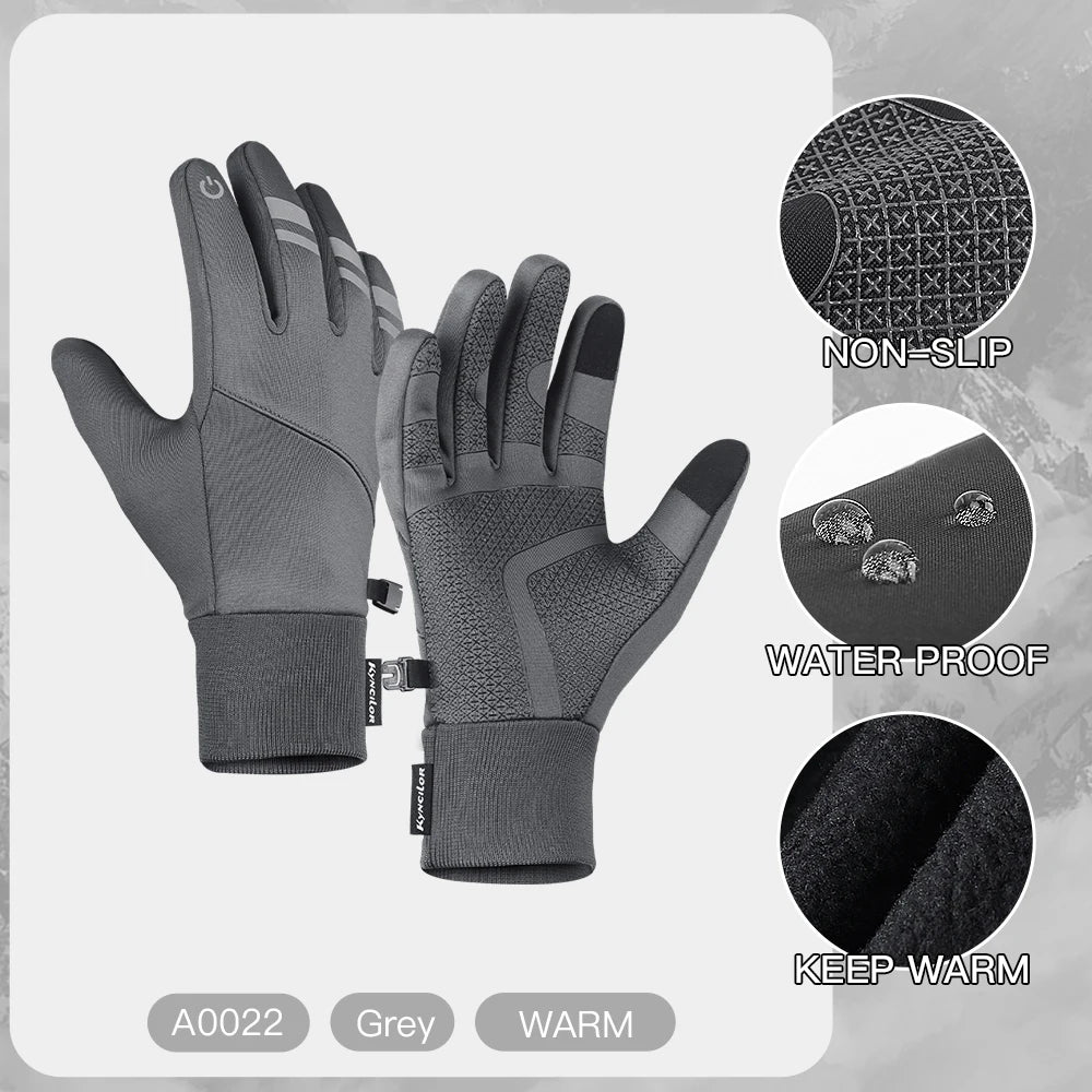 Autumn Winter Cycling Gloves Shockproof Anti-slip Windproof Warm Touchscreen Outdoor Hiking Skiing Riding Motorbike Gloves Men