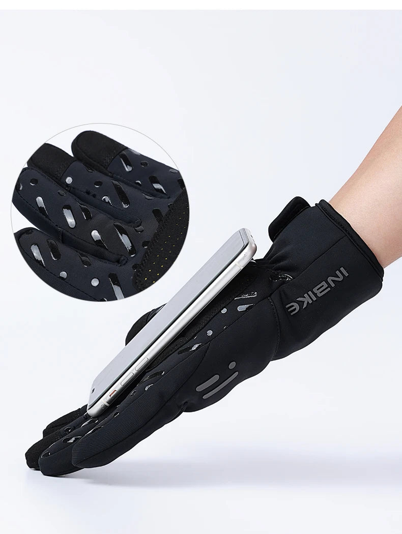 INBIKE Winter Cycling Gloves for Men Women Warm Fleece Biking Glove for Riding Bicycle Gloves Waterproof Touchscreen Accessories