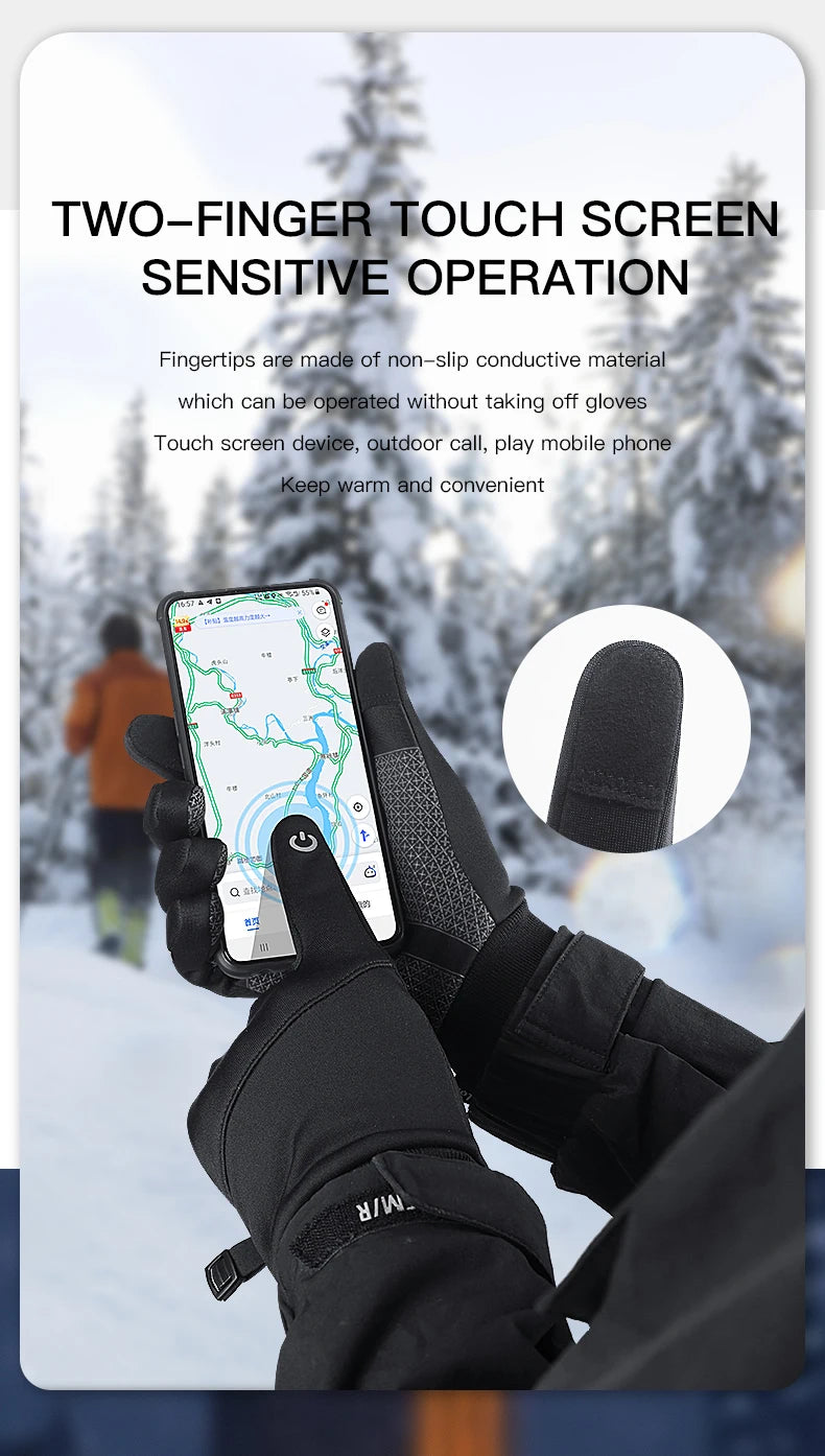 Autumn Winter Cycling Gloves Shockproof Anti-slip Windproof Warm Touchscreen Outdoor Hiking Skiing Riding Motorbike Gloves Men