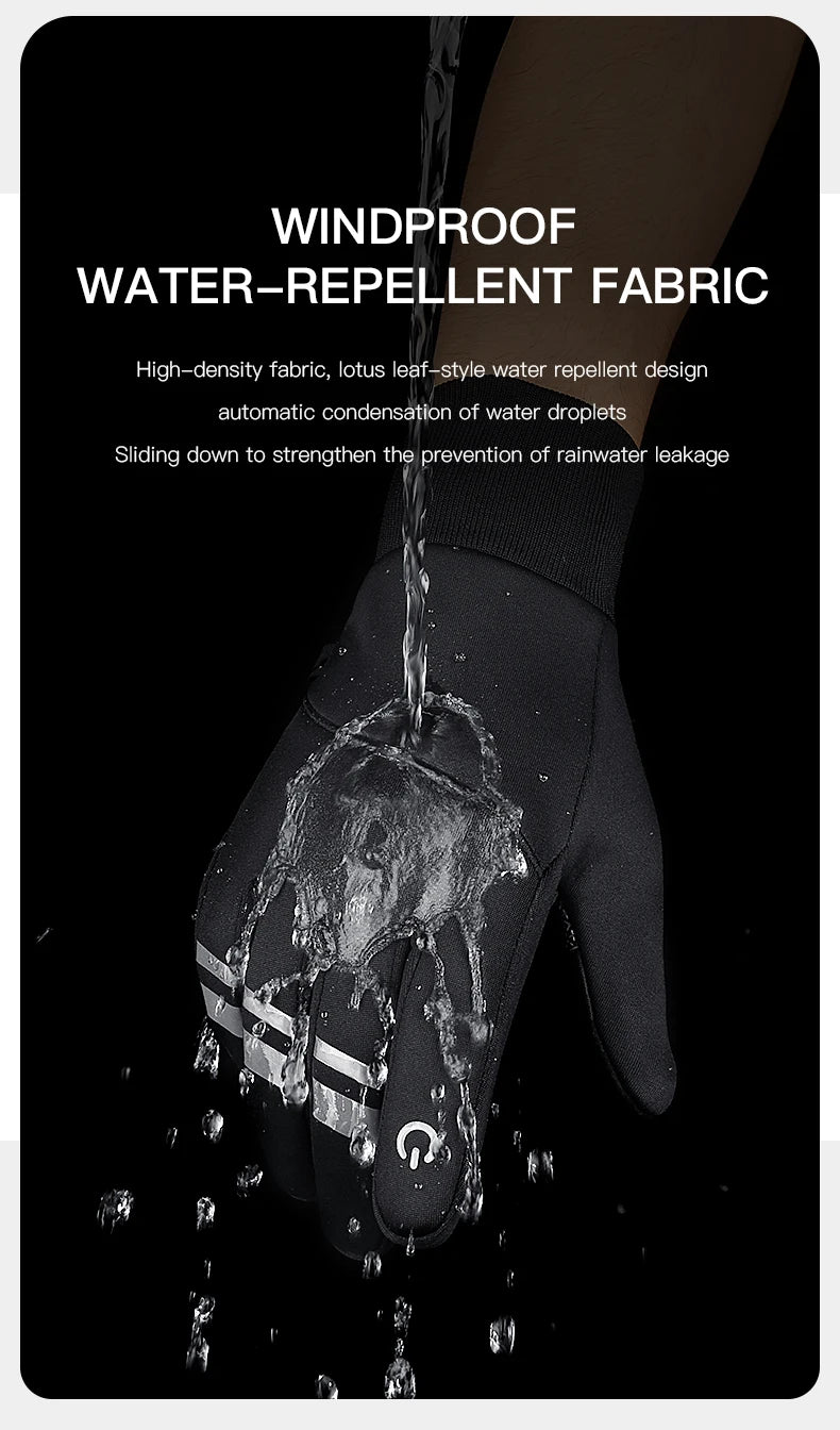 Autumn Winter Cycling Gloves Shockproof Anti-slip Windproof Warm Touchscreen Outdoor Hiking Skiing Riding Motorbike Gloves Men